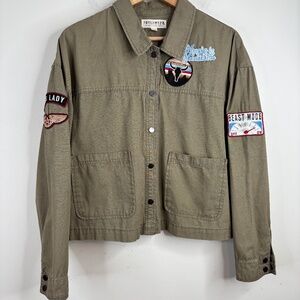 Idyllwind Army Green Jacket L Patches RARE Military Miranda Lambert Western Rock